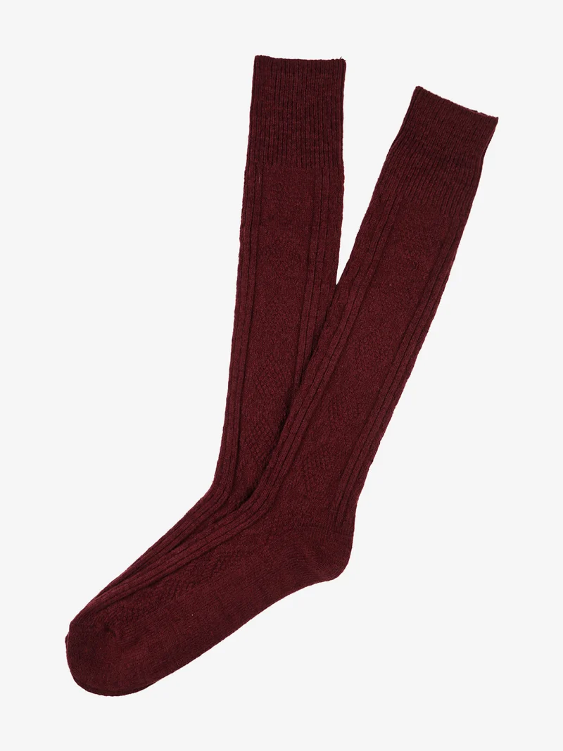 Calze lunghe da uomo morbide in caldo cotone - bordeaux