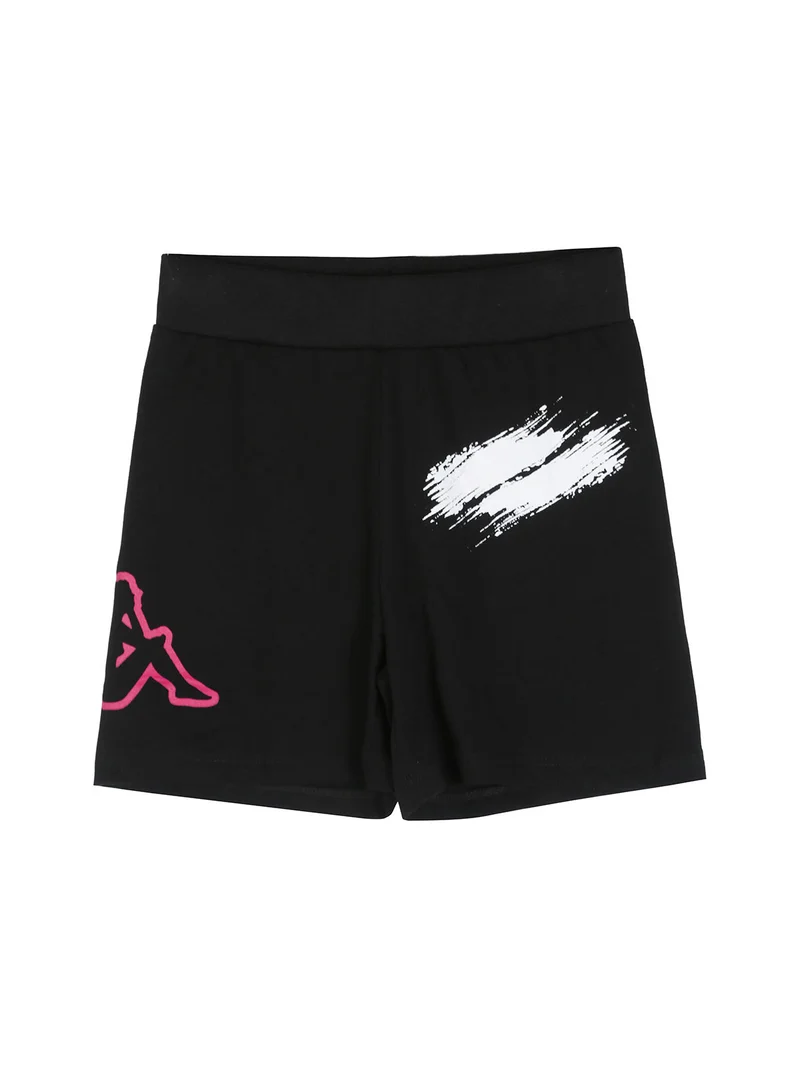 Completo corto da bambina in cotone con t-shirt e shorts - turchese