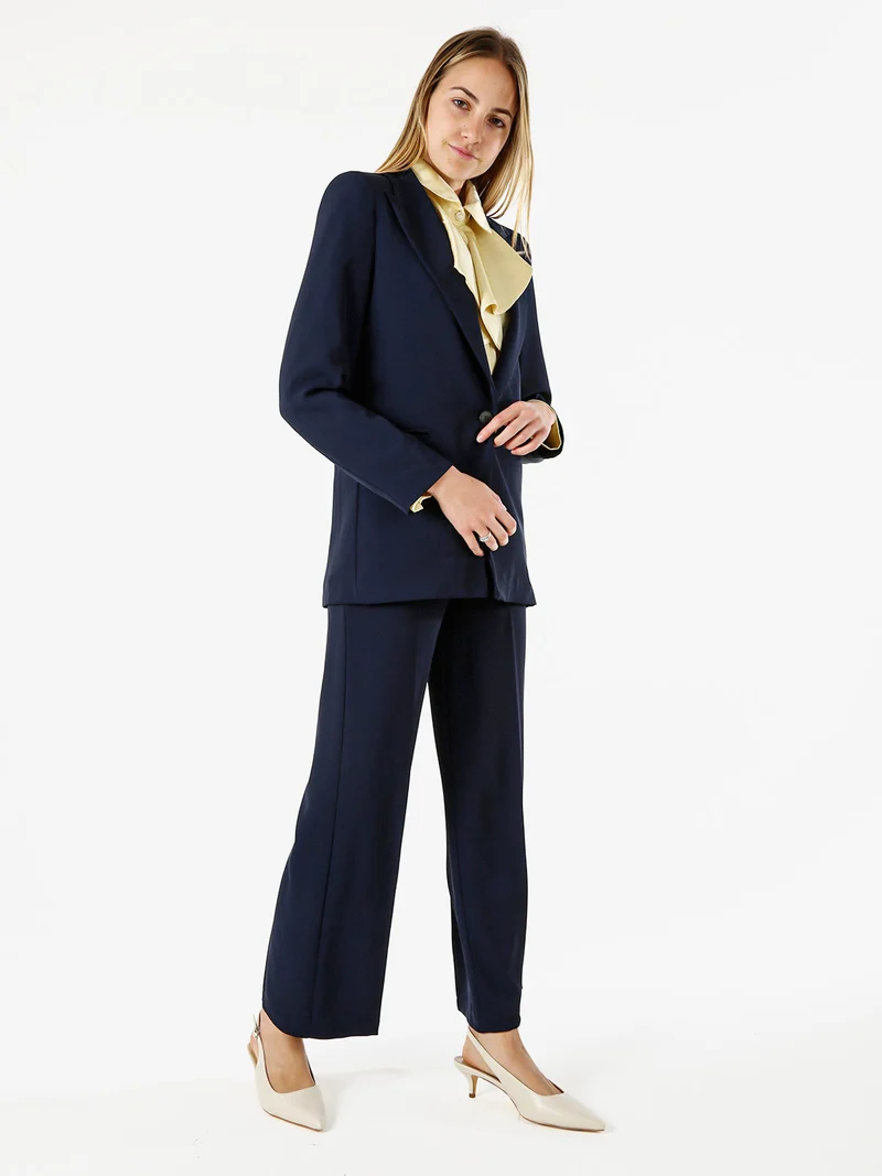 Completo elegante da donna con giacca e pantaloni - blu scuro