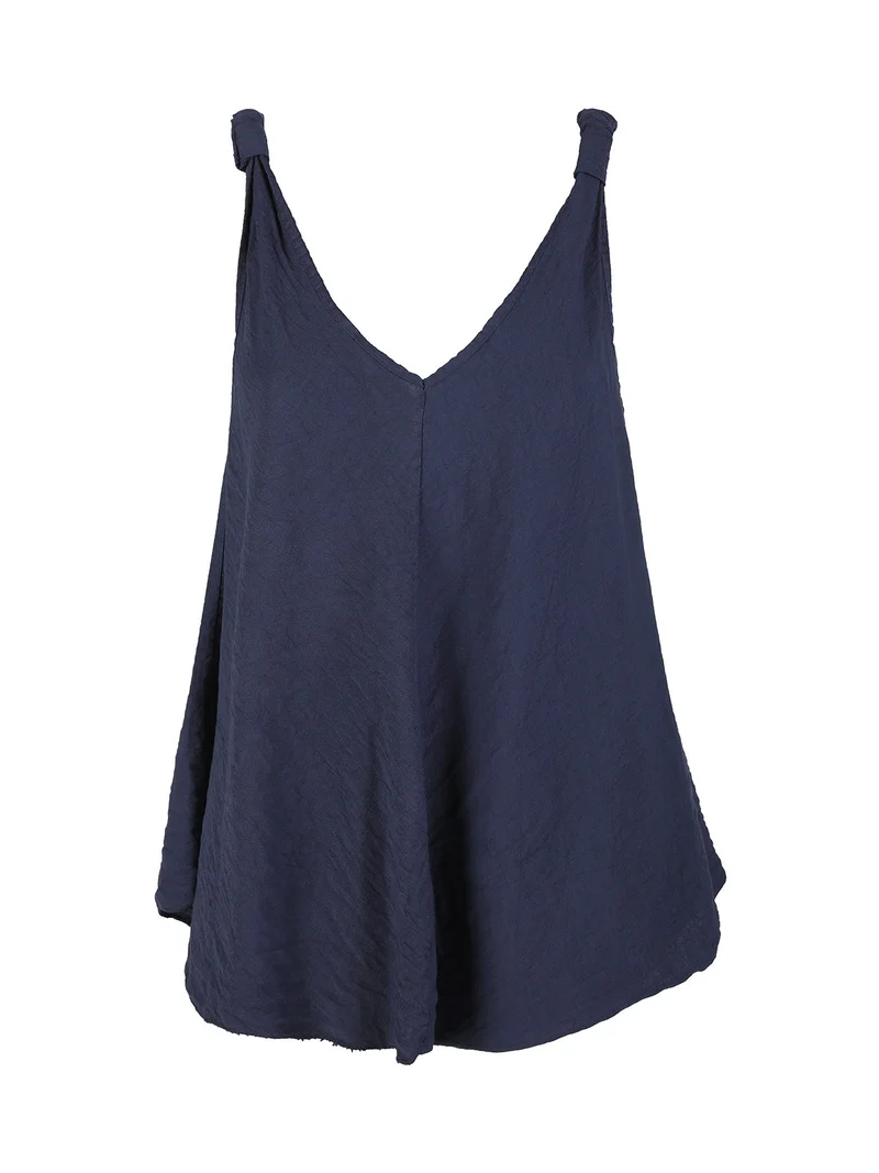 Top donna svasato con scollo a V - blu scuro