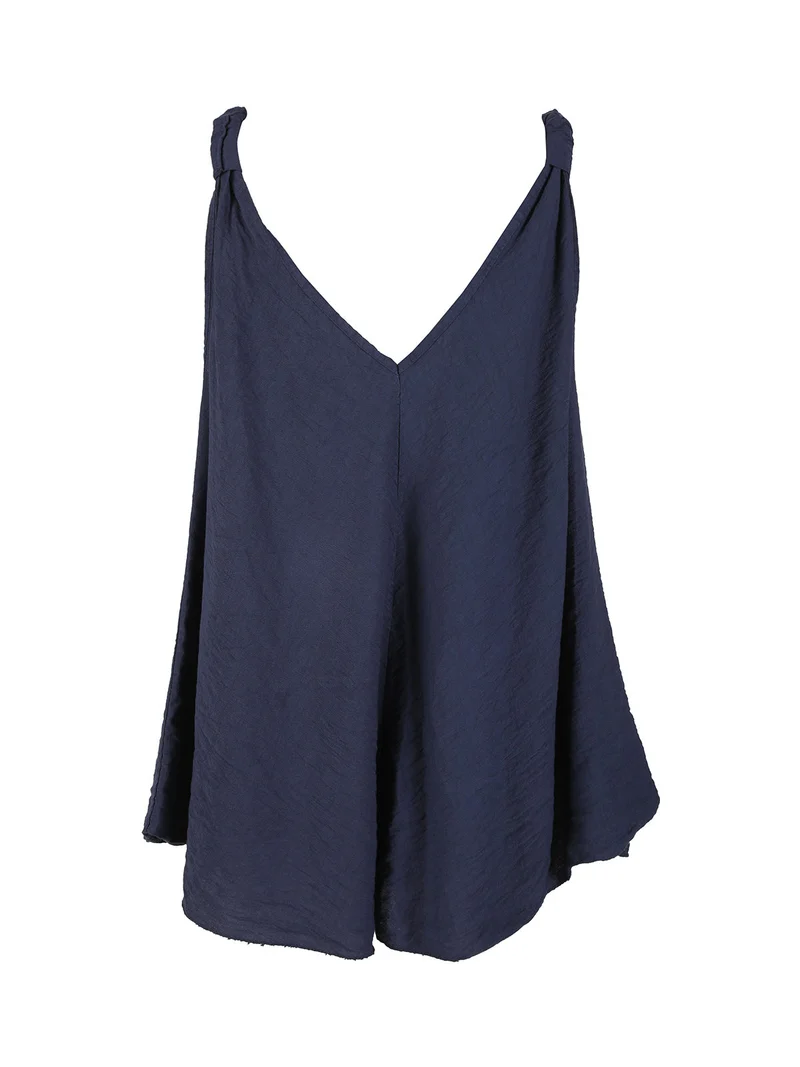 Top donna svasato con scollo a V - blu scuro