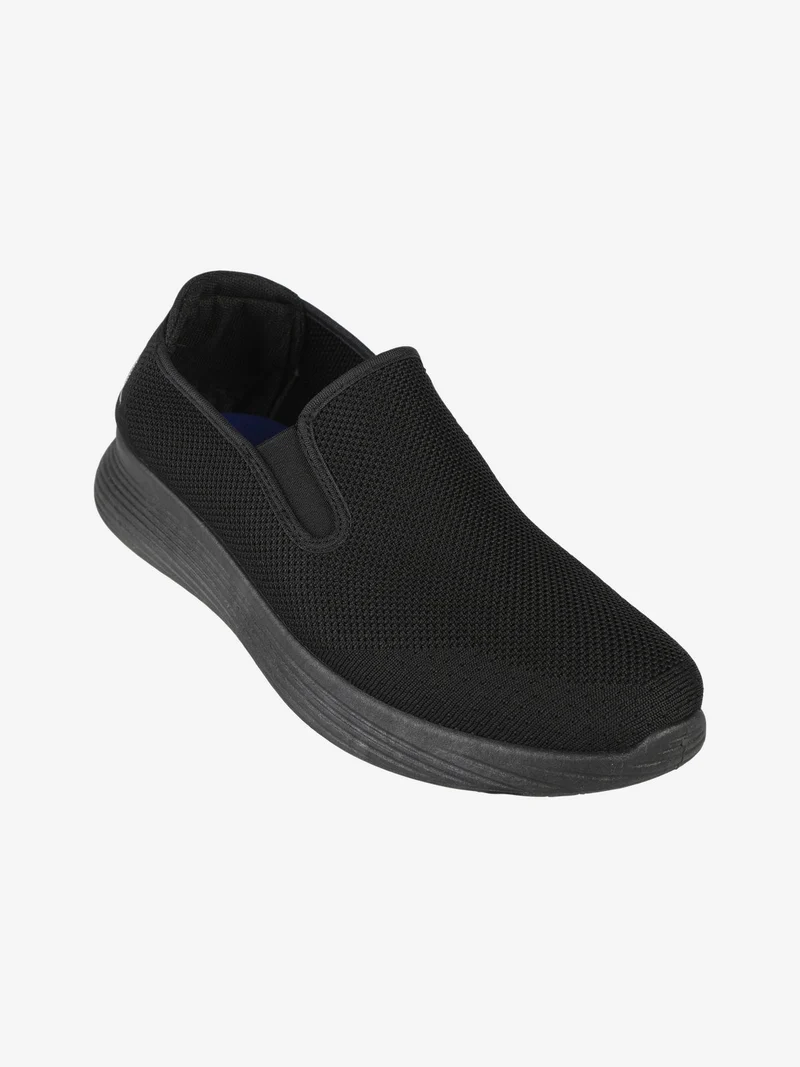 Sneakers uomo slip on in tessuto - nero