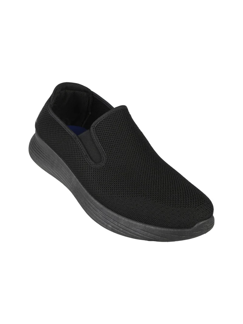 Sneakers uomo slip on in tessuto - nero