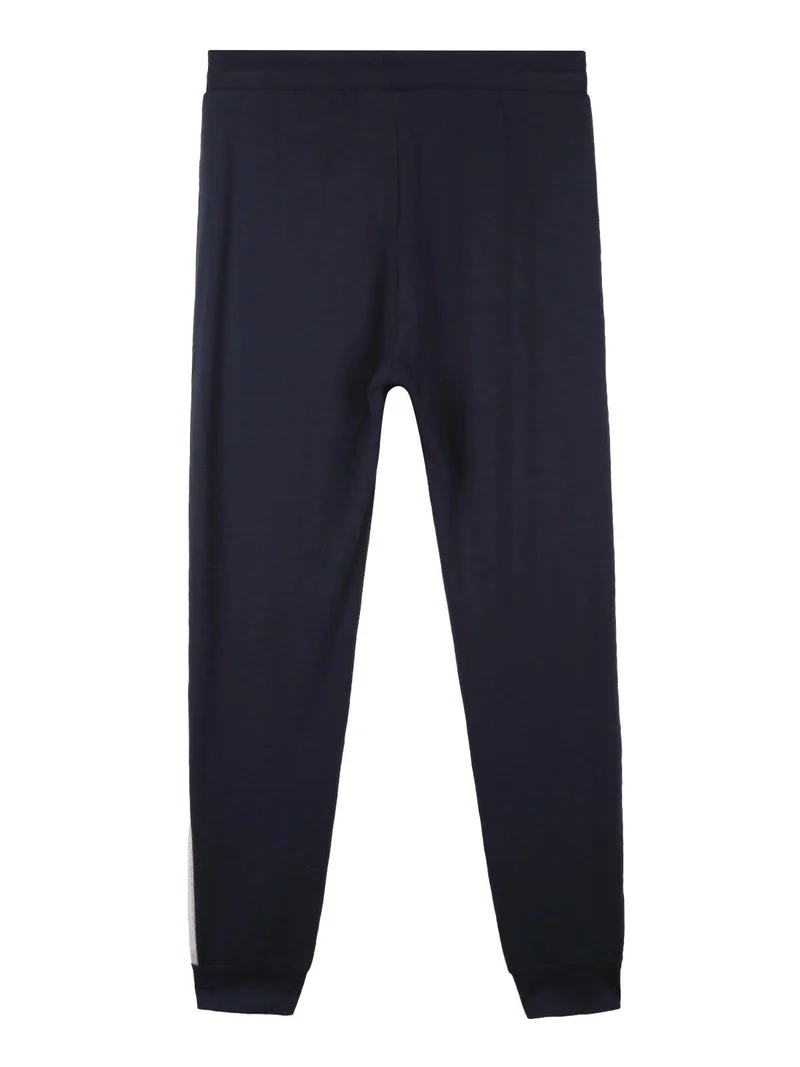 Leggings da bambina con polsini e striscia laterale - blu scuro