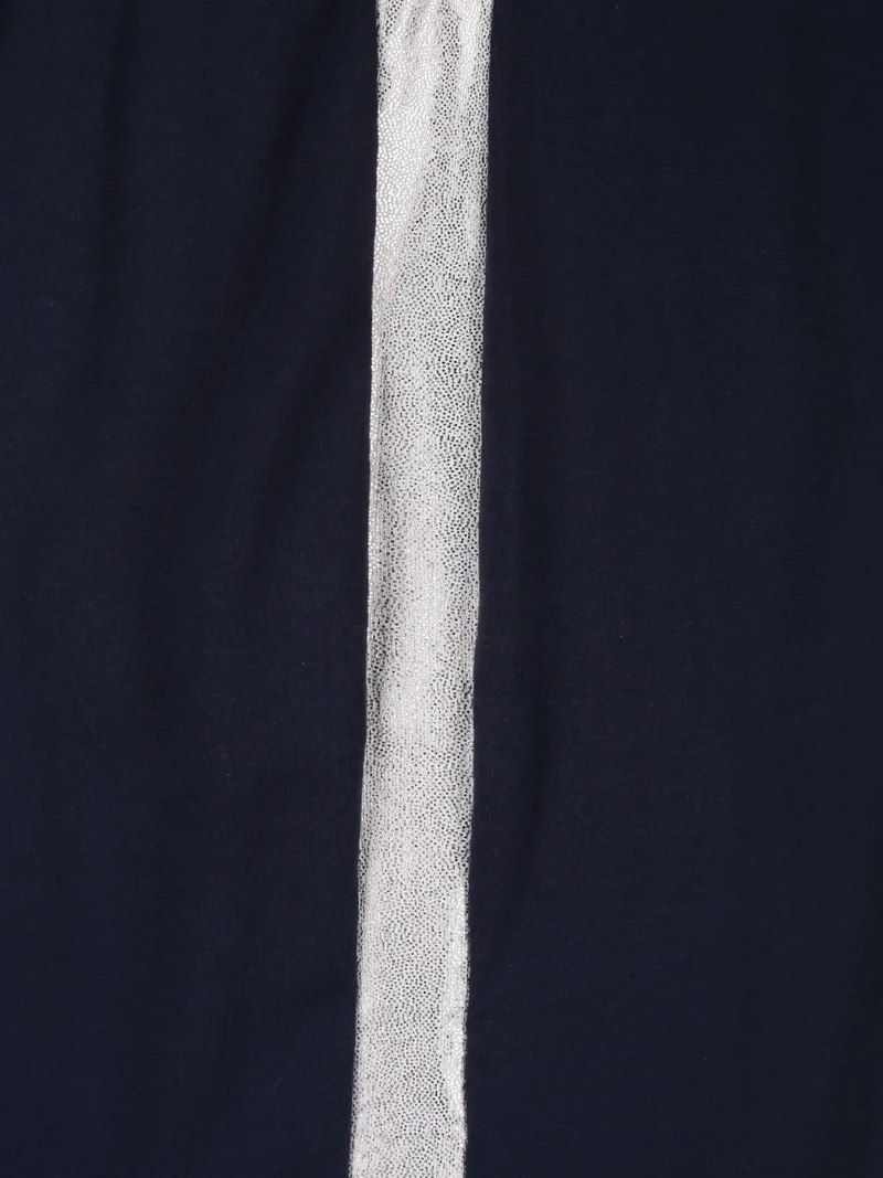 Leggings da bambina con polsini e striscia laterale - blu scuro