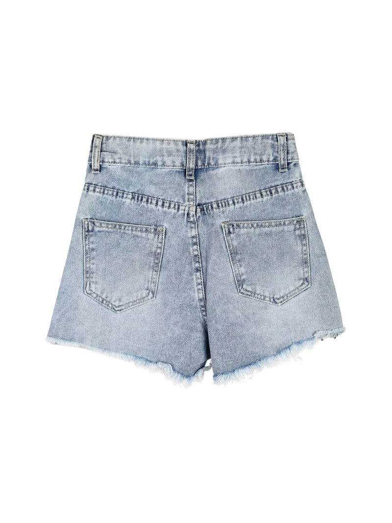 Shorts da ragazza in jeans con micro borchie - jeans
