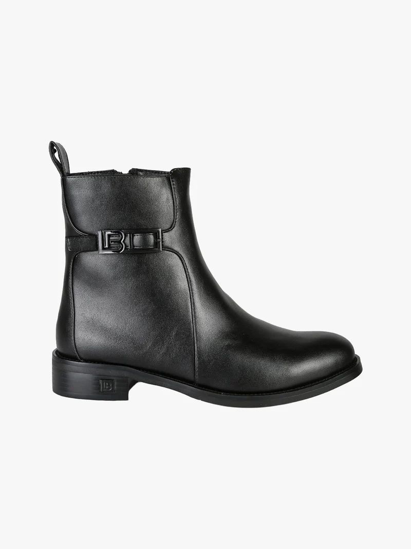 Stivaletti donna minimal bassi con zip - nero