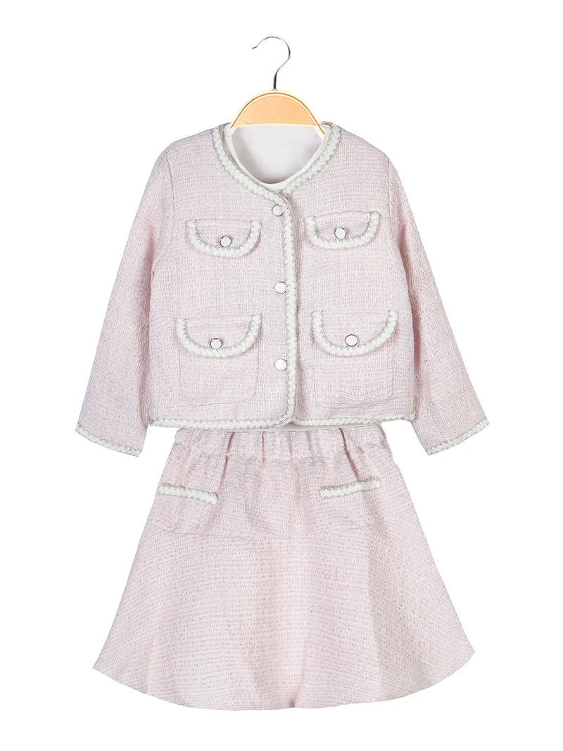 Completo elegante da bambina 3 pezzi - rosa