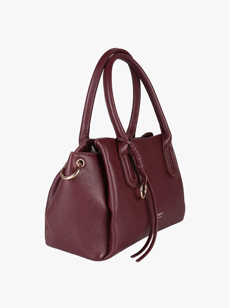 Borsa donna in ecopelle con doppi manici - bordeaux