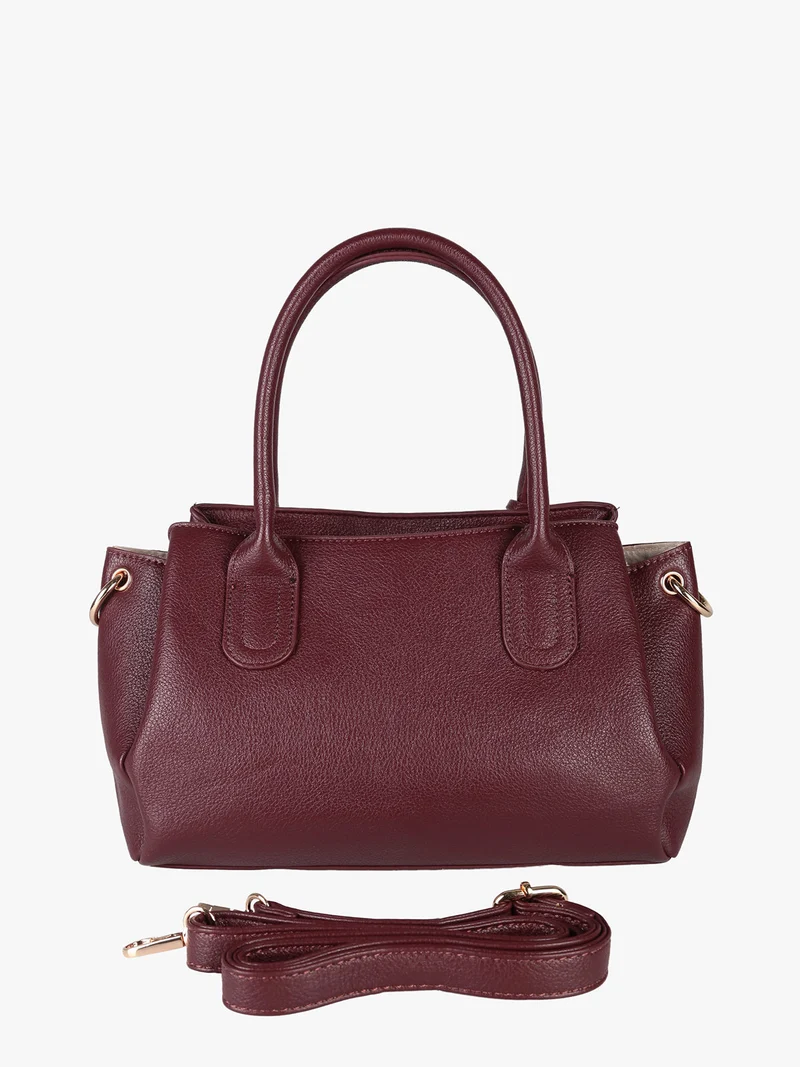 Borsa donna in ecopelle con doppi manici - bordeaux