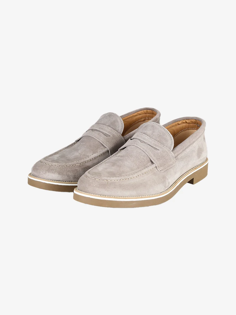 Mocassini da uomo in pelle scamosciata - beige