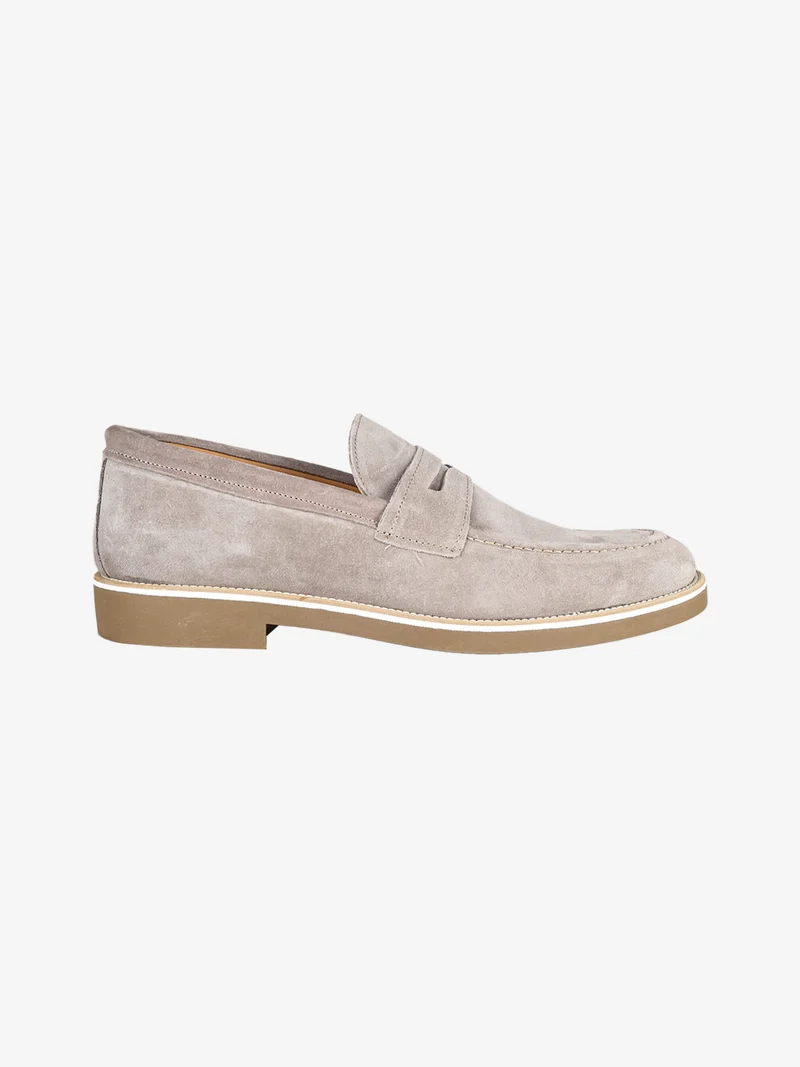 Mocassini da uomo in pelle scamosciata - beige