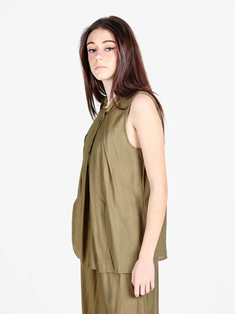 Top donna smanicato oversize - militare