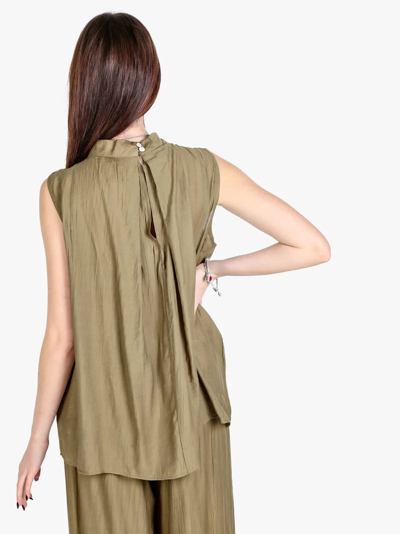 Top donna smanicato oversize - militare