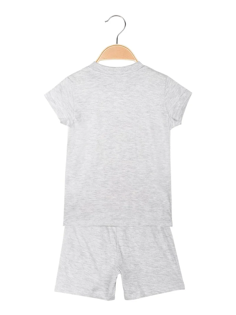 Pigiama corto bambina in cotone - grigio