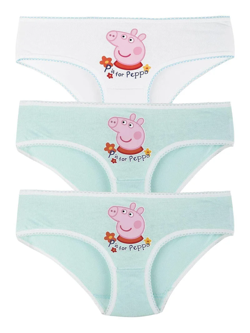 Tris slip bambina con stampa - acqua marina