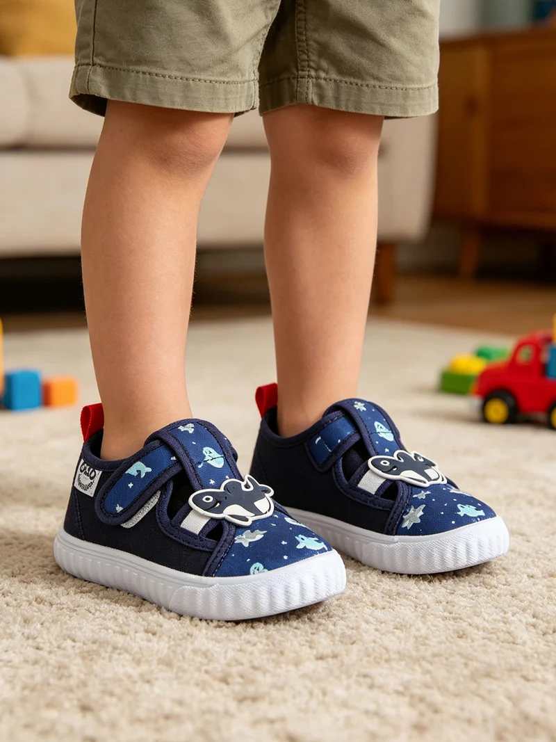 Sandali chiusi da bambino con cinturino a strappo - blu