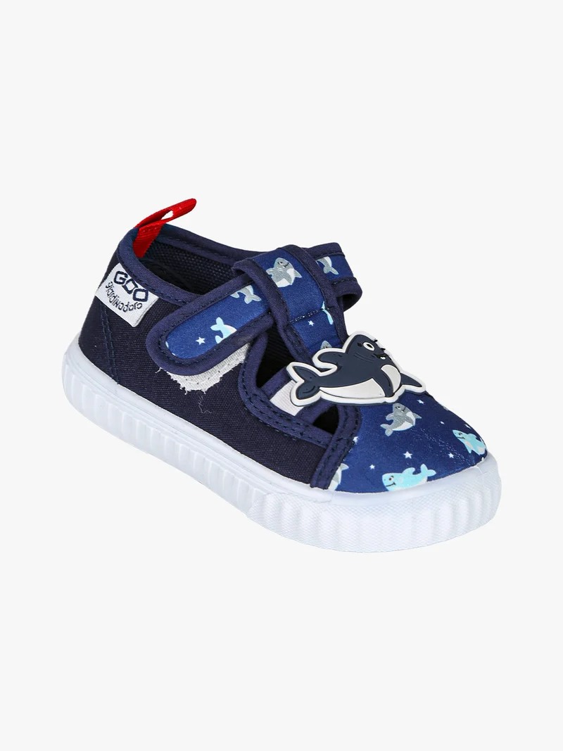 Sandali chiusi da bambino con cinturino a strappo - blu