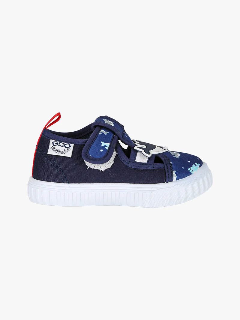 Sandali chiusi da bambino con cinturino a strappo - blu