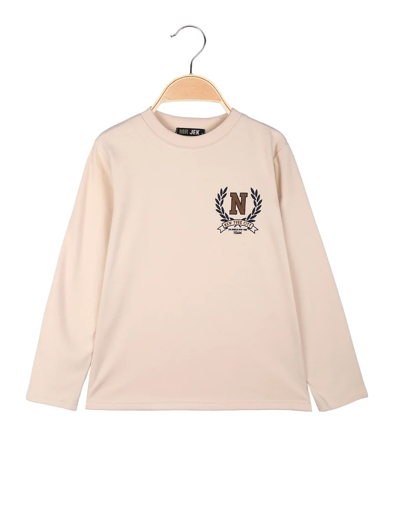 Maglietta felpata da bambino - beige