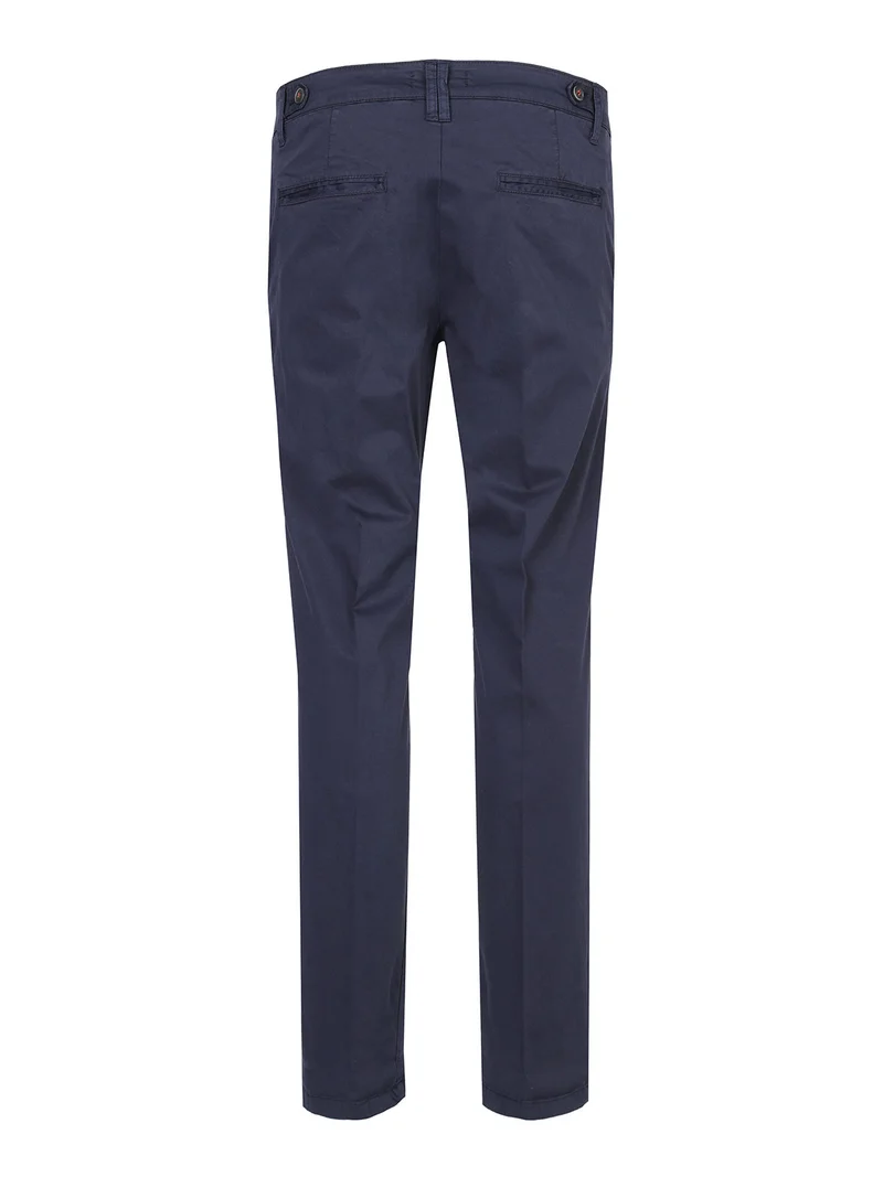 Pantaloni slim fit da uomo in cotone - blu scuro