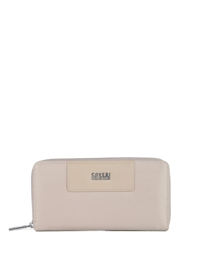 Portafoglio rettangolare con zip - taupe