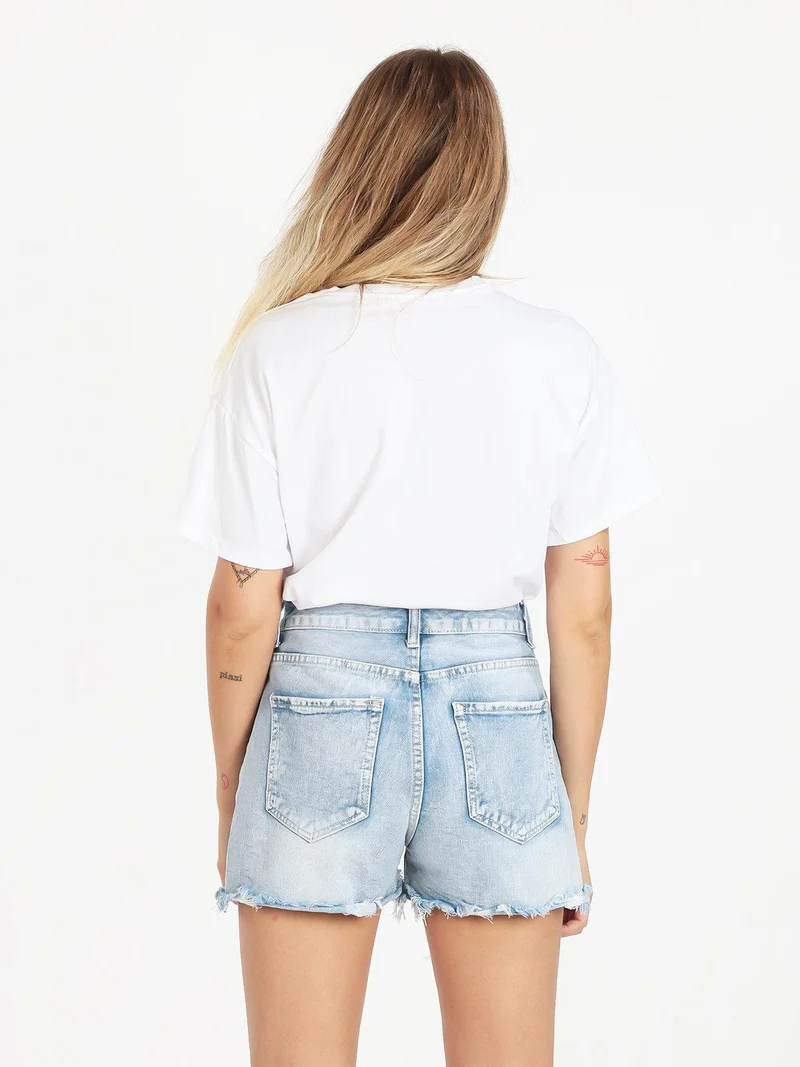 T-shirt donna oversize con perle - verde