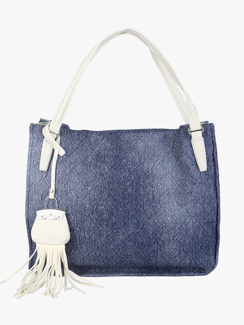 Borsa hobo da donna con doppi manici - bianco