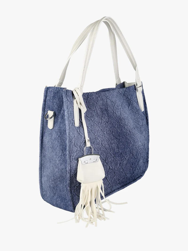 Borsa hobo da donna con doppi manici - bianco