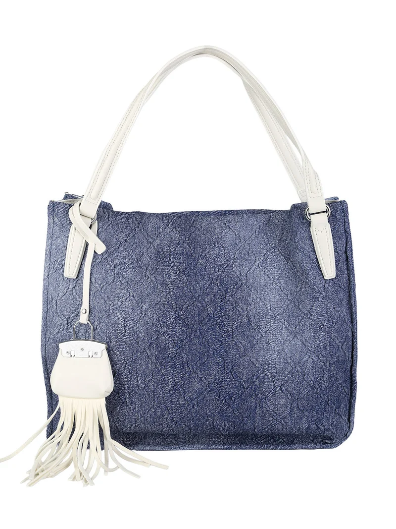 Borsa hobo da donna con doppi manici - bianco