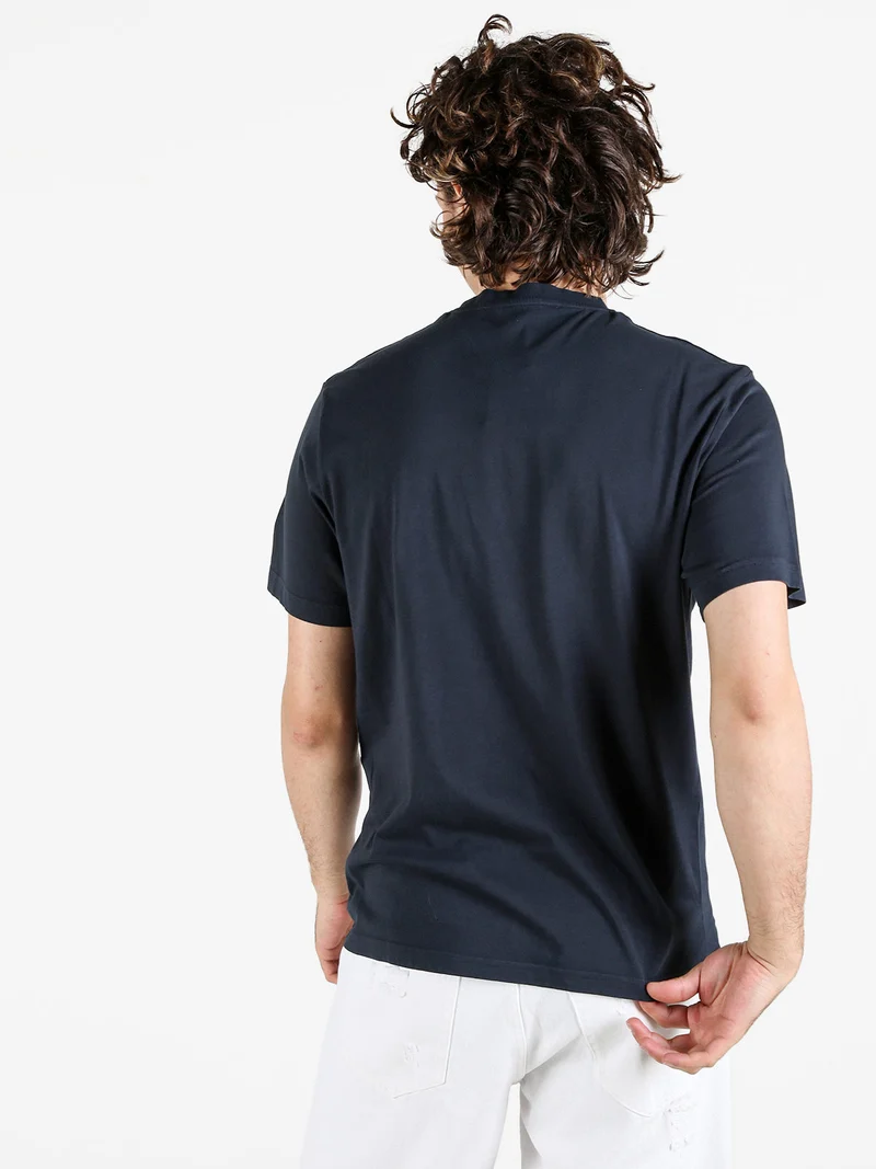 T-shirt uomo in cotone con taschino - blu scuro