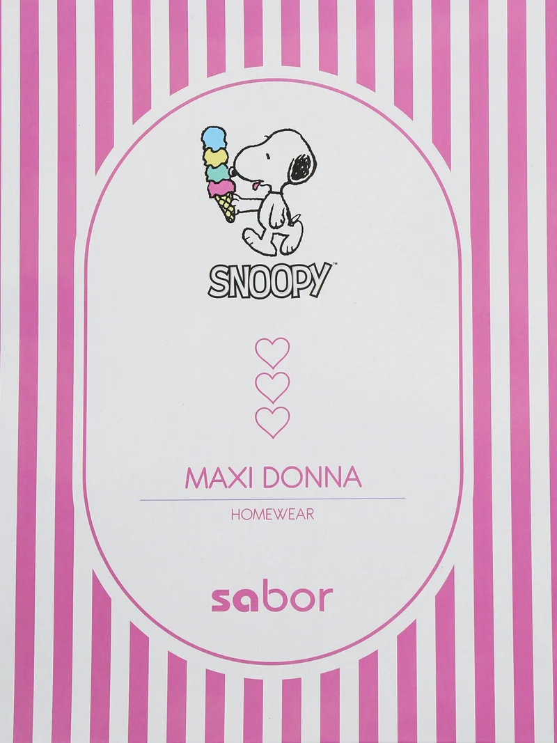 Snoopy camicia da notte in cotone a maniche corte - rosa
