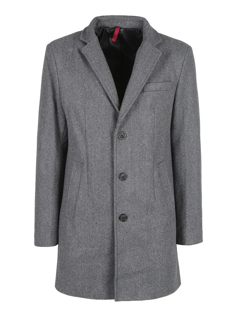 Cappotto invernale da uomo con bottoni - grigio