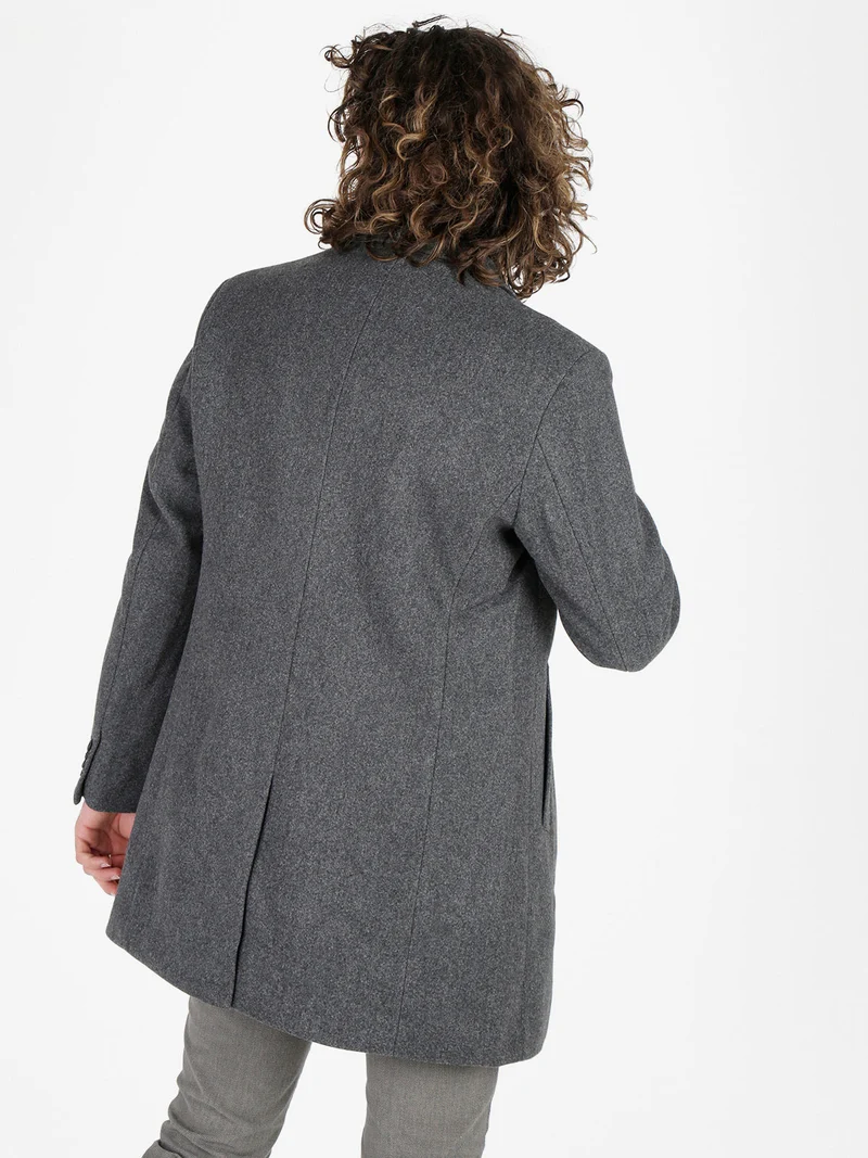 Cappotto invernale da uomo con bottoni - grigio