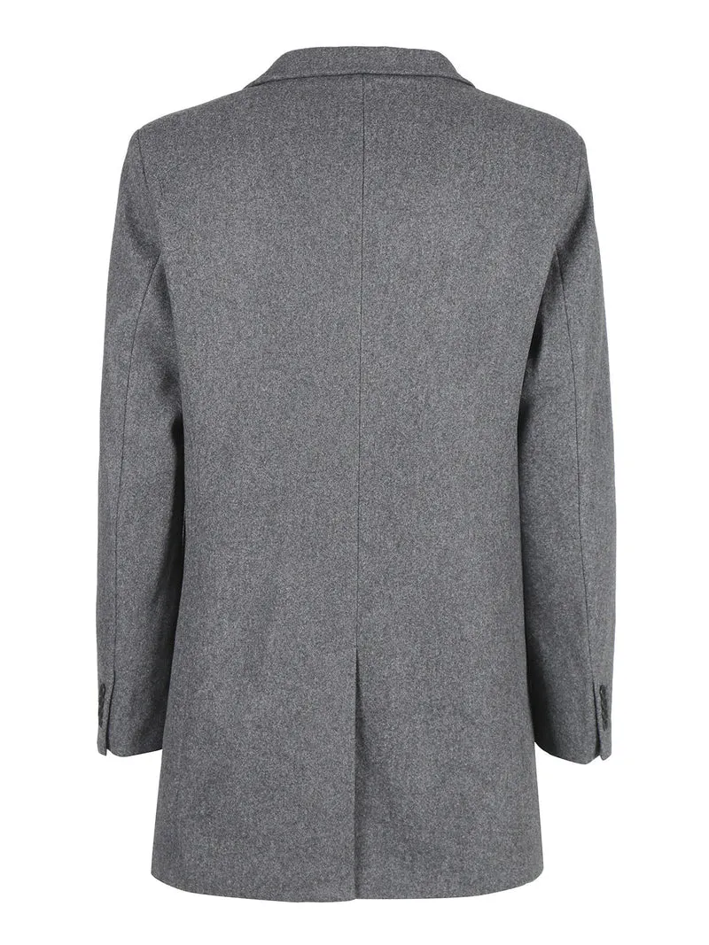 Cappotto invernale da uomo con bottoni - grigio
