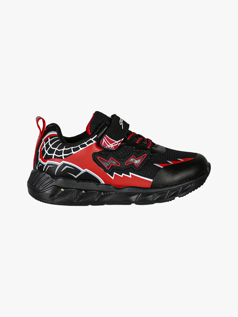 Sneakers da bambino con luci e cinturino a strappo - nero