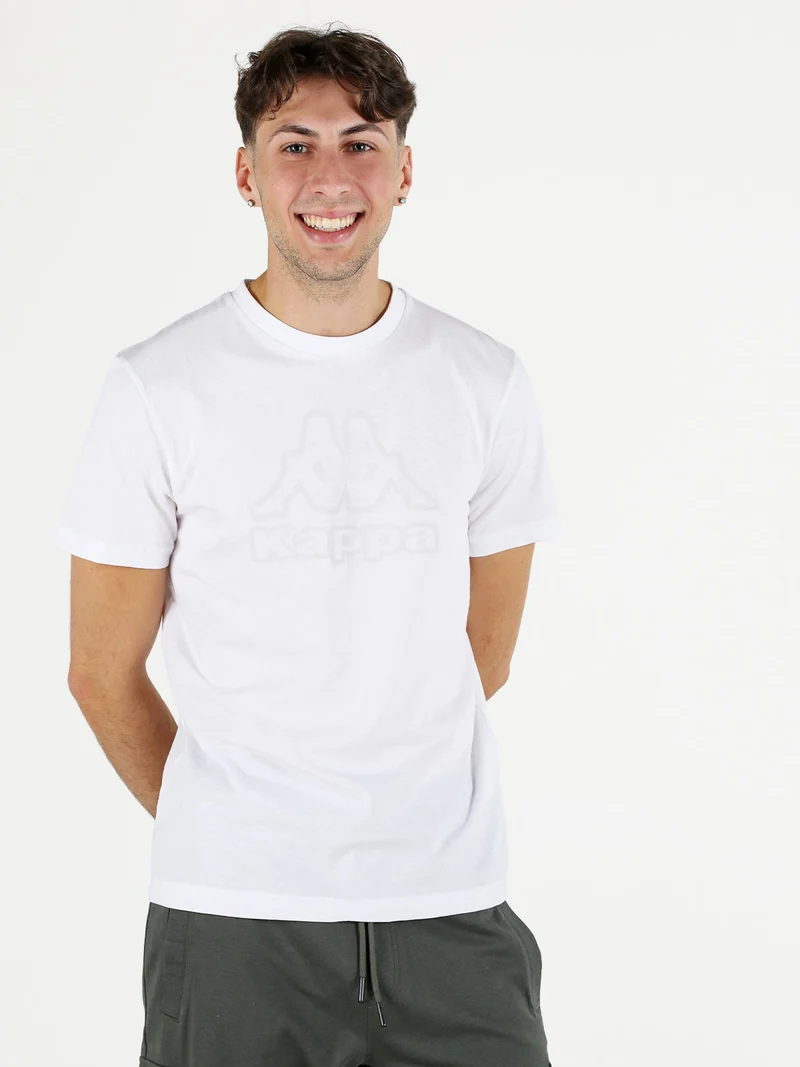 T-shirt uomo in cotone con logo - bianco