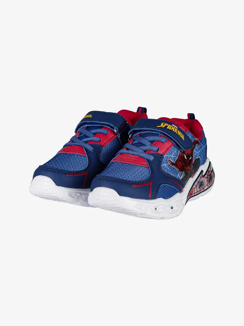 Sneakers da bambino con luci e cinturino a strappo - blu
