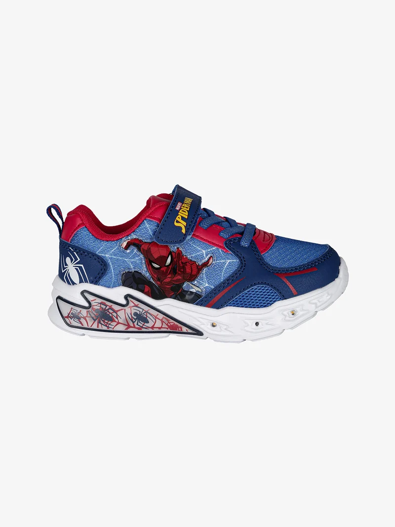 Sneakers da bambino con luci e cinturino a strappo - blu