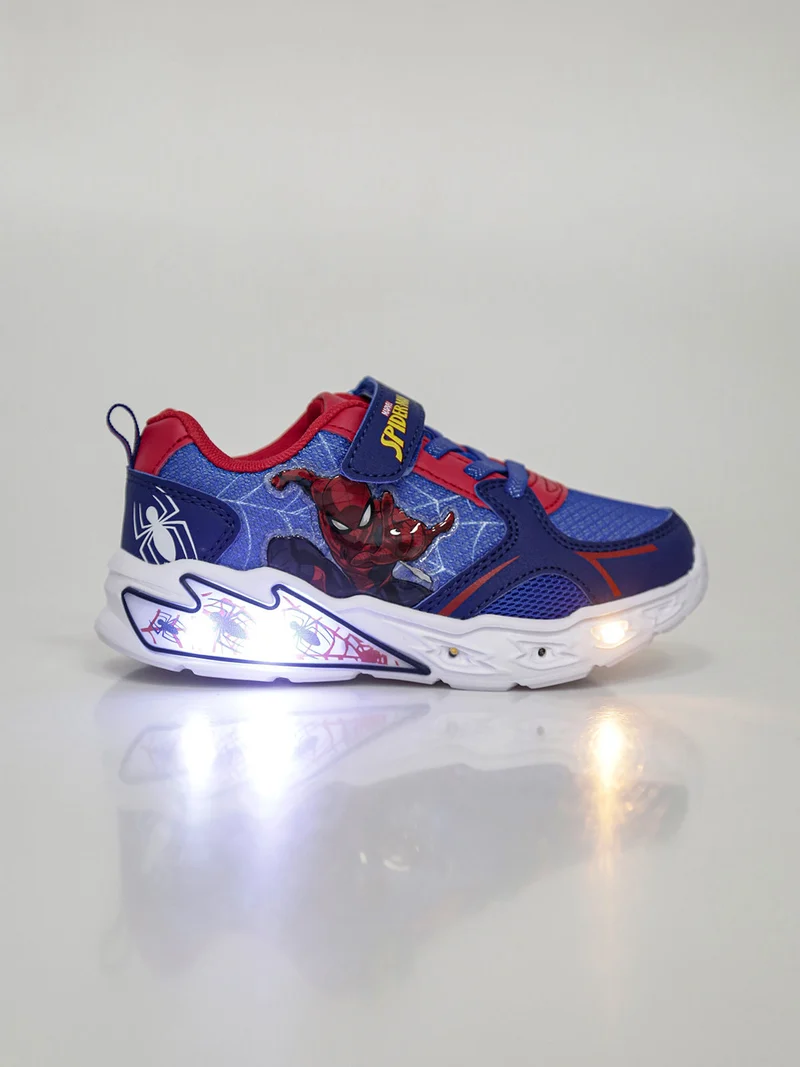 Sneakers da bambino con luci e cinturino a strappo - blu