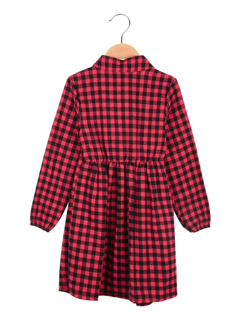 Vestito da bambina a quadretti - rosso