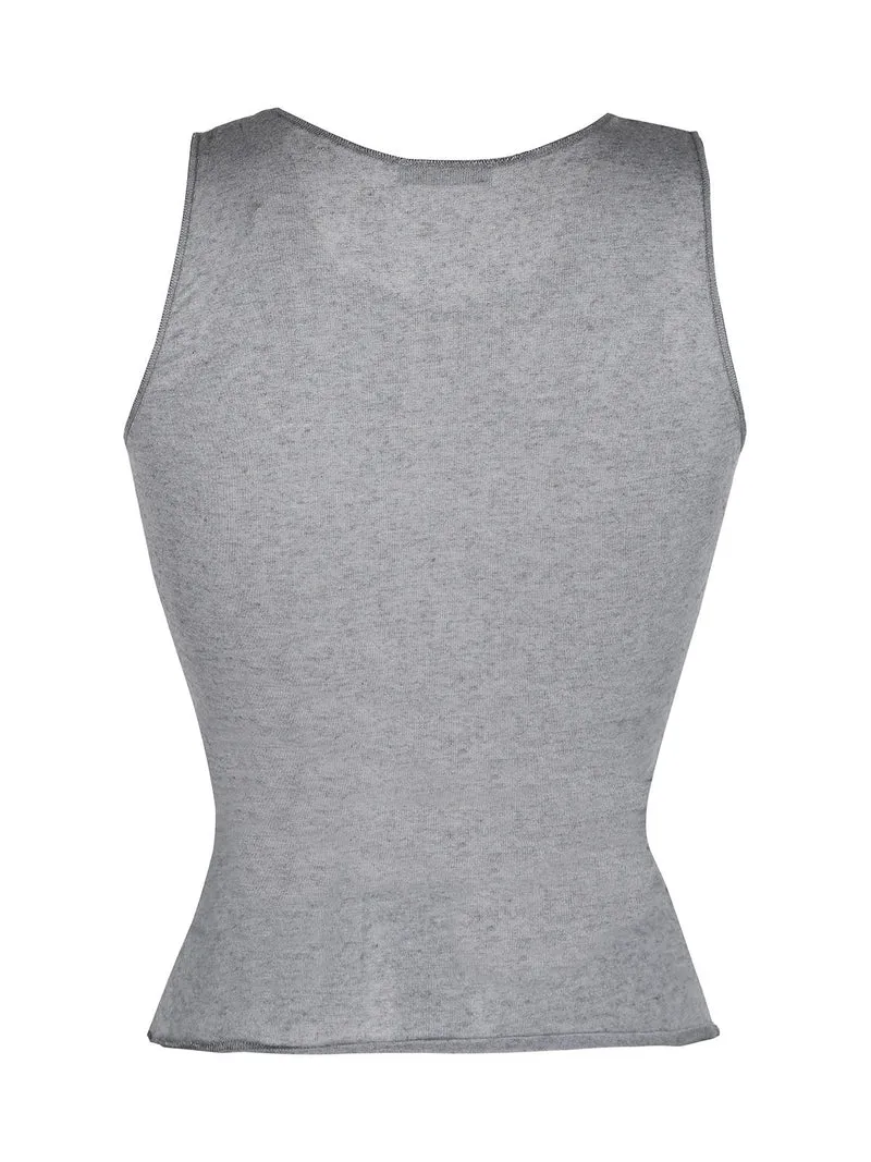 Canotta donna in cashmere - grigio