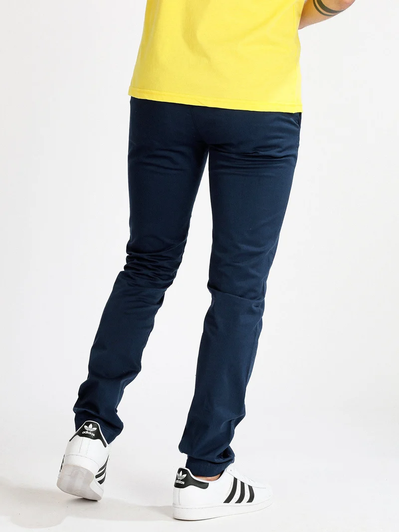 Pantaloni slim fit da uomo in cotone - blu scuro