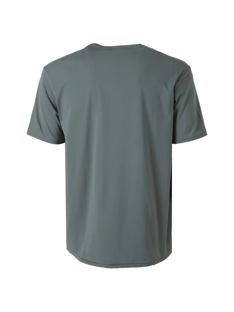 T-shirt girocollo da uomo in tessuto tecnico traspirante - militare