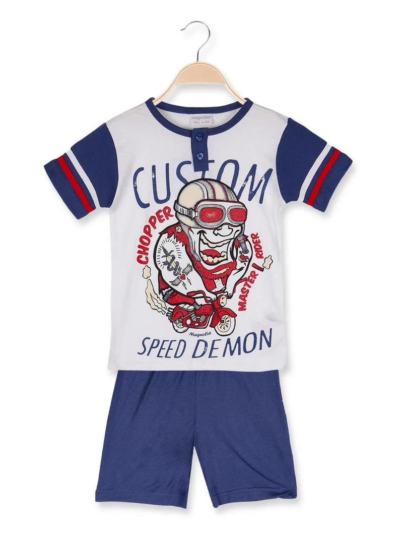 Pigiama corto in cotone - bianco