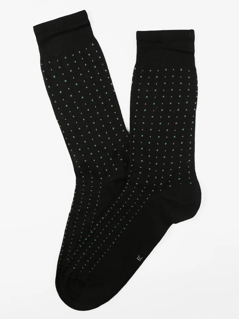 Calza corta da uomo a pois - nero