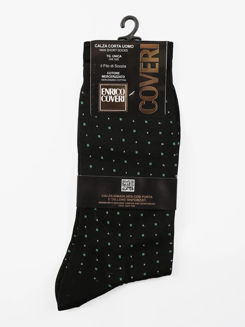 Calza corta da uomo a pois - nero