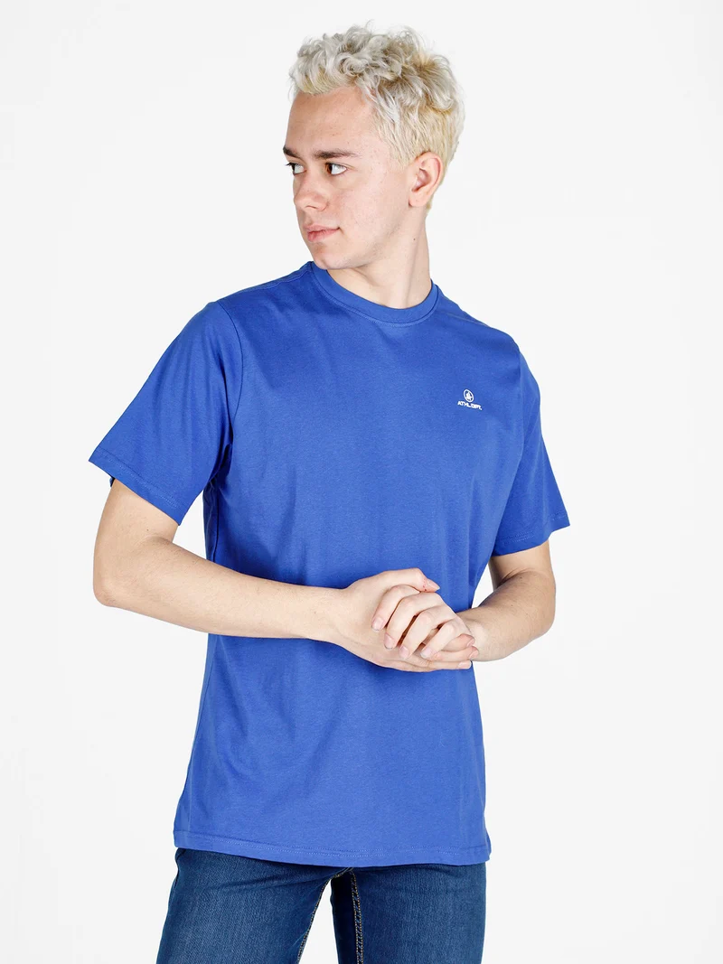 T-shirt da uomo in cotone con logo - bluette