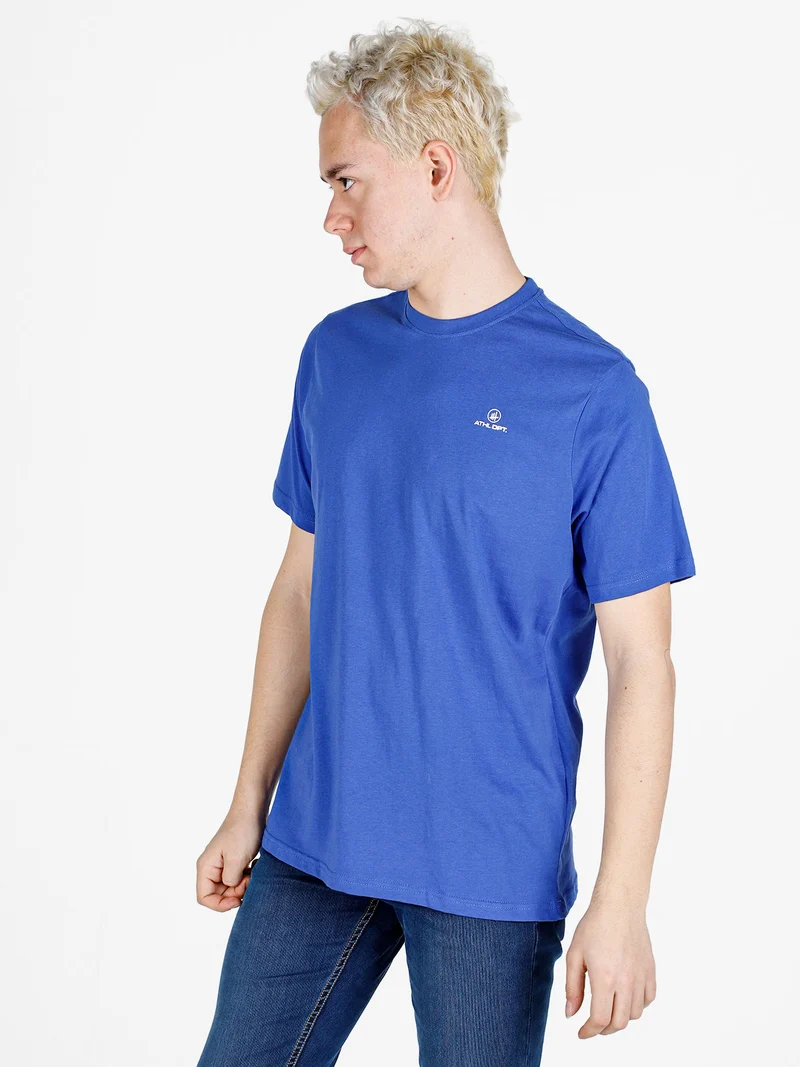 T-shirt da uomo in cotone con logo - bluette