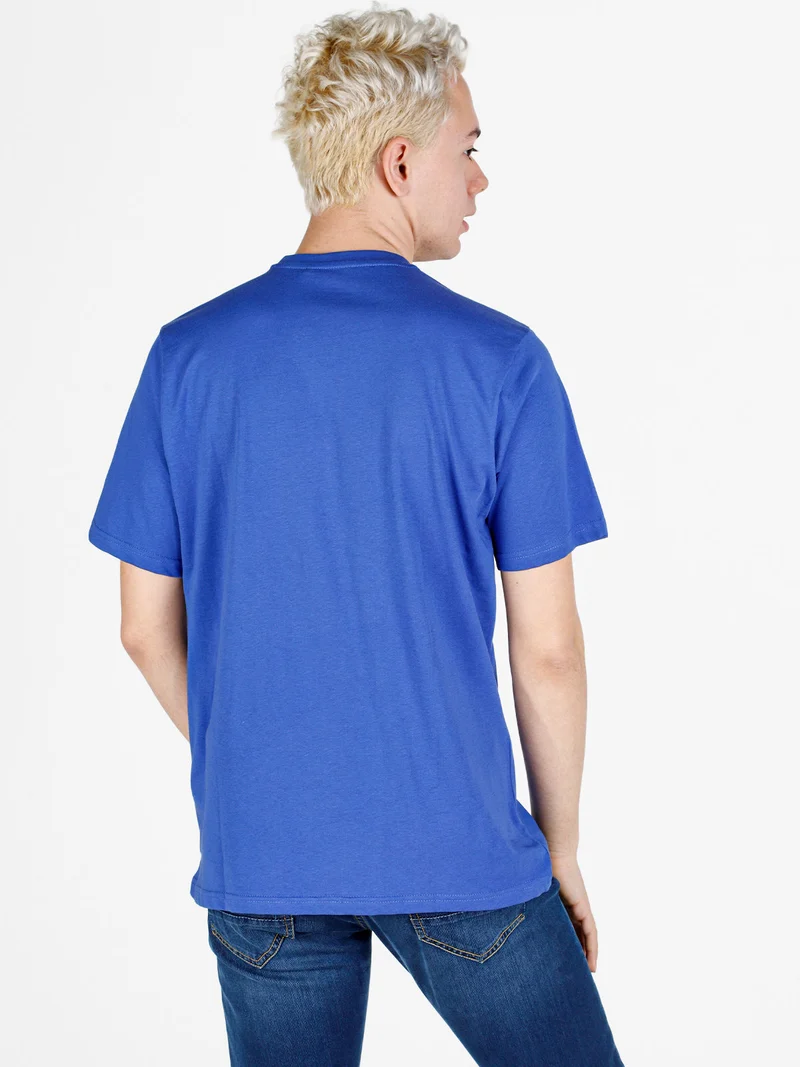 T-shirt da uomo in cotone con logo - bluette